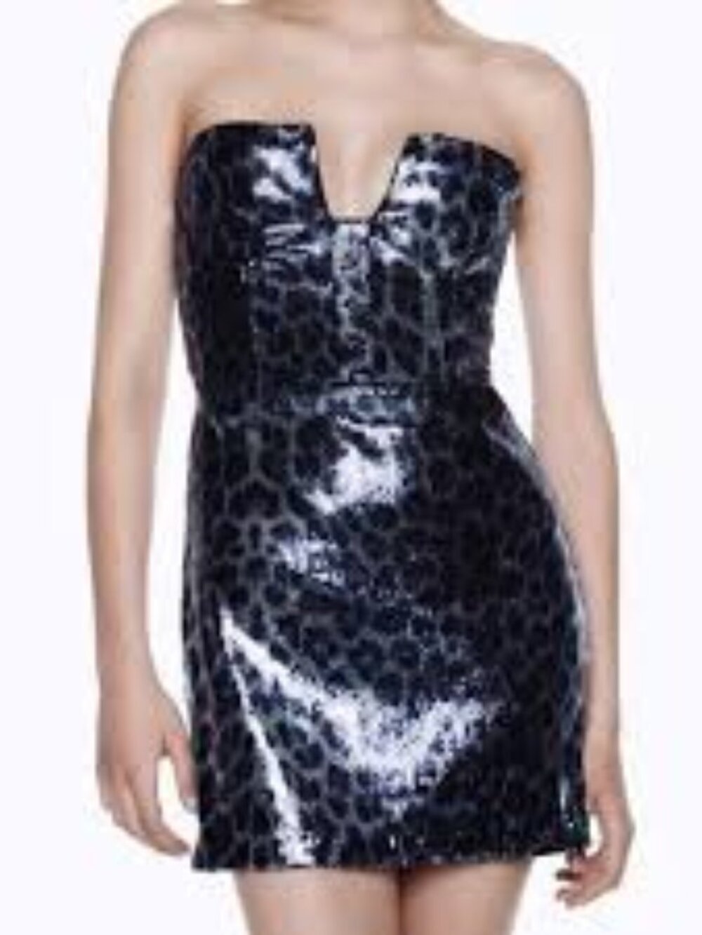 Zara blue leopard print sequin mini dress. NEW with tags, XS